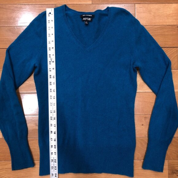Apt9 100% Cashmere V-Neck Teal Sweater Size M - Picture 5 of 7